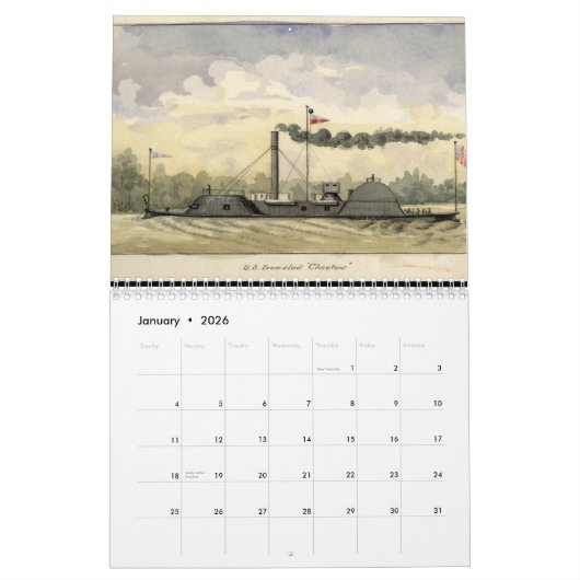 Ironclads van de Burgeroorlog Kalender (Jan 2026)