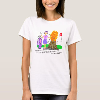Ironen in de Cartoon van de vuurgolf, dames in de  T-shirt