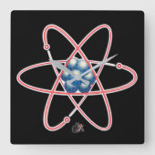 Ironic Atomic Vierkante Klok (Voorkant)