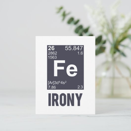 Ironic Chemical Element FE Irony Briefkaart (Staand voorkant)