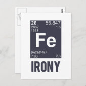 Ironic Chemical Element FE Irony Briefkaart (Voorkant / Achterkant)