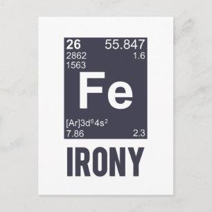 Ironic Chemical Element FE Irony Briefkaart