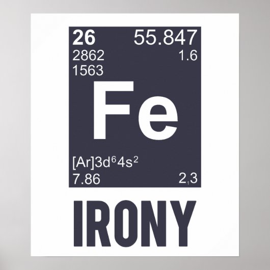 Ironic Chemical Element FE Irony Poster (Voorkant)