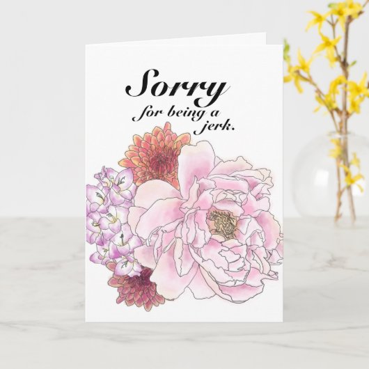 Ironic grappig dat je een eikel excuses bent kaart (Gele Bloem)