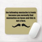 Ironic Mustache WTF tan Muismat (Met muis)