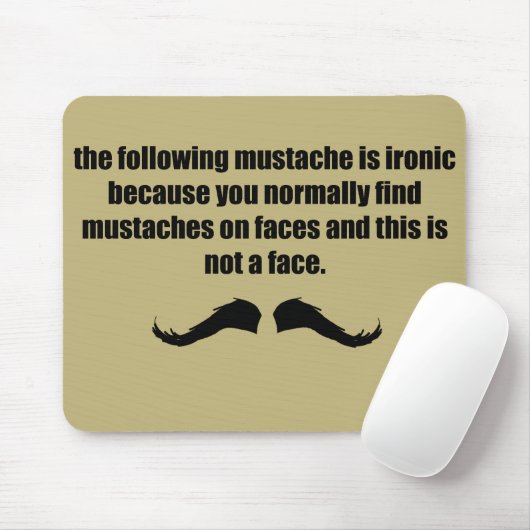 Ironic Mustache WTF tan Muismat (Met muis)