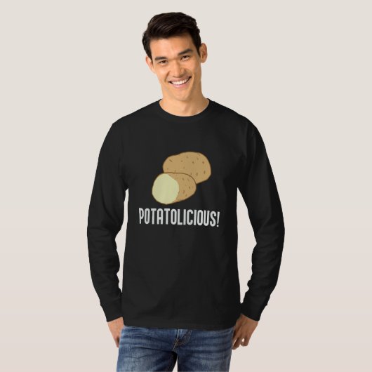 Ironic Potatoe Quote Hobby Chef Potatolicious T-shirt (Voorkant volledig)