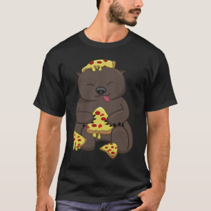 Ironic Wombat Eating Pizza Cute Rodent T-shirt