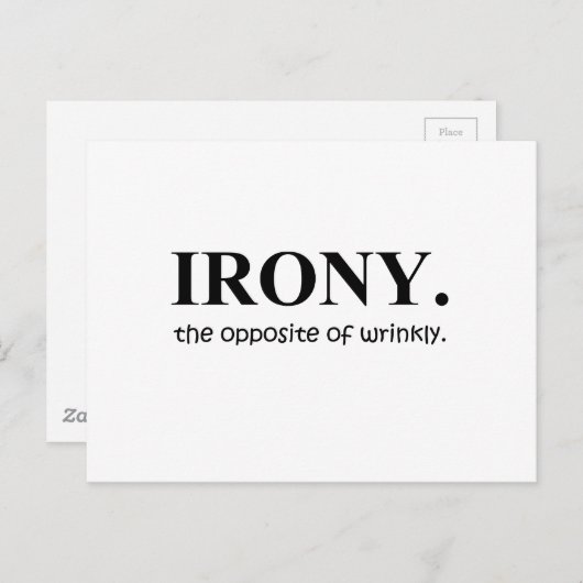 ironie briefkaart (Voorkant / Achterkant)