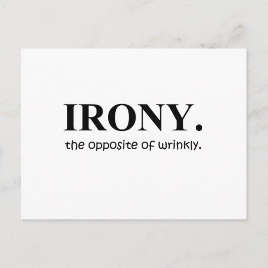 ironie briefkaart (Voorkant)