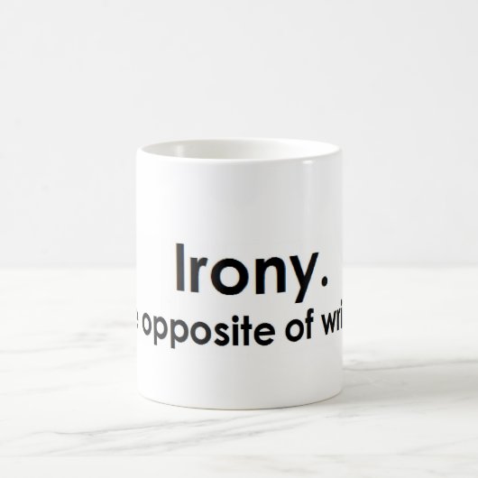 Ironie: Het tegenovergestelde van kreukjes Koffiemok (Center)