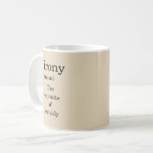 Ironie - het tegenovergestelde van rimpels koffiemok (Voorkant links)