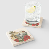 "ironie" stenen onderzetter (Zijkant)