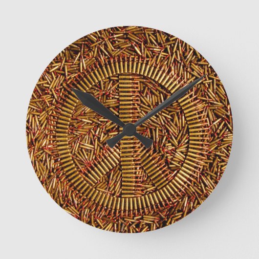 Ironie, vredesbord, kogels, munitie ronde klok (Voorkant)