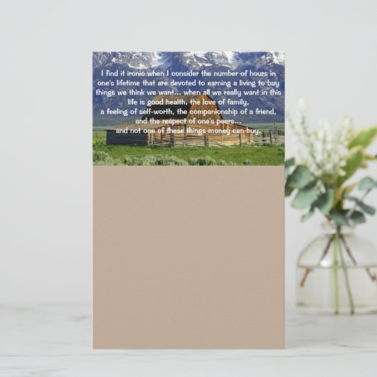 Ironies of Life Inspirerend Briefpapier (Staand voorkant)