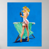 Ironing Girl Pin Up Poster (Voorkant)