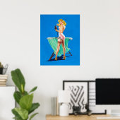 Ironing Girl Pin Up Poster (Thuiskantoor)
