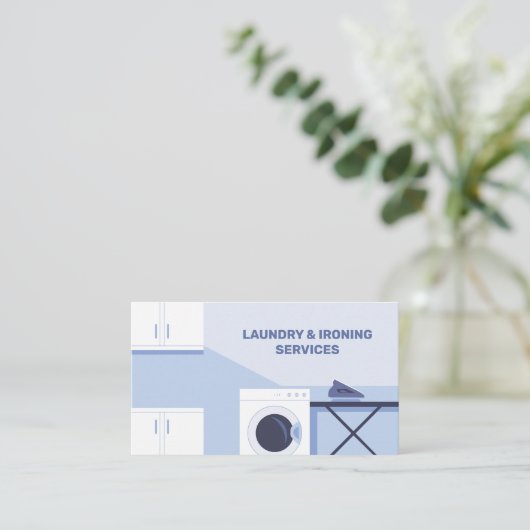 Ironing & Laundry Visitekaartje (Staand voorkant)