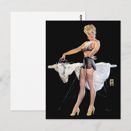 Ironing Pin Up Briefkaart (Voorkant / Achterkant)