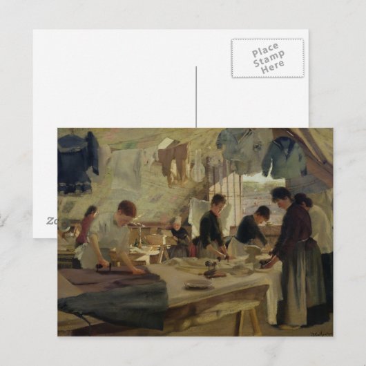 Ironing Workshop in Trouville, 1888 Briefkaart (Voorkant / Achterkant)