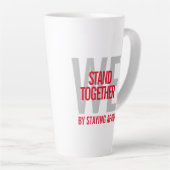 Ironisch genoeg blijven we samen uit elkaar latte mok (Rechterhoek)