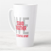 Ironisch genoeg blijven we samen uit elkaar latte mok (Linkerhoek)