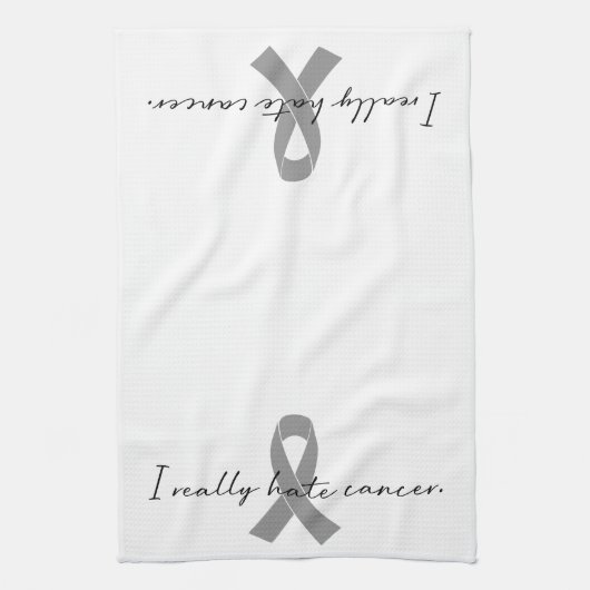 Ironisch genoeg haat ik kanker echt | Willekeurig  Theedoek (Verticaal)