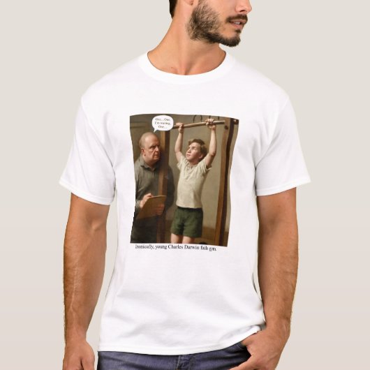 Ironisch genoeg zakt de jonge Charles Darwin voor T-shirt (Voorkant)