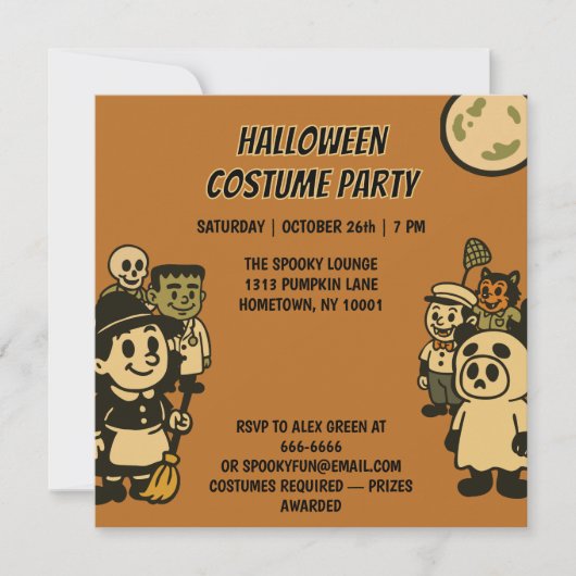 Ironisch monster Halloween kostuumfeest Kaart (Voorkant)