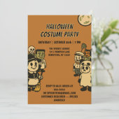 Ironisch monster Halloween kostuumfeest Kaart (Staand voorkant)