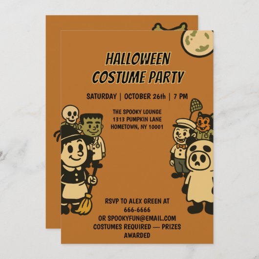 Ironisch monster Halloween kostuumfeest Kaart (Voorkant / Achterkant)