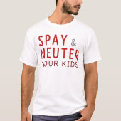 Ironisch parodie op de publieke omroep Spay and Ne T-shirt (Voorkant)