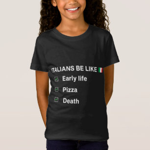 Ironisch Typisch Italiaans Eet Pizza Stereotype Re T-shirt