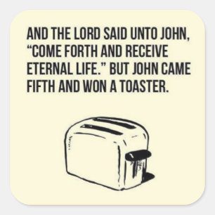 Ironische Christelijke redding sticker