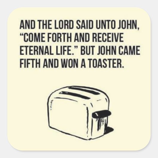 Ironische Christelijke redding sticker (Voorkant)