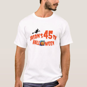 Ironische Halloween pompoen typografie heks T-shirt
