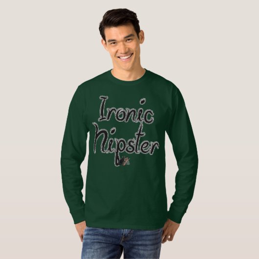 Ironische Hipster T-shirt (Voorkant volledig)
