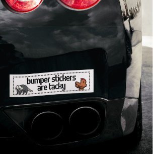 Ironische Pixelated Chicken Raccoon Grappige zin Bumpersticker