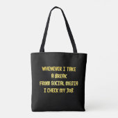 Ironische Werkprioriteiten Tote Bag (Achterkant)