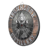  ironkoorddestillatie in hout en metaal dartbord (Voorkant Rechts)