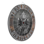 ironkoorddestillatie in hout en metaal dartbord (Voorkant Links)