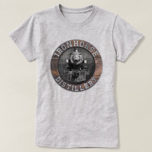  ironkoorddestillatie in hout en metaal t-shirt (Design voorkant)