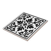 Ironlace Black & White Vintage Floral Tegeltje (Zijkant)