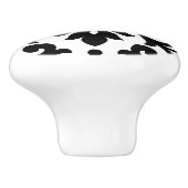 Ironlace Zwart & Wit  Damask Keramische Knop (Zijkant)