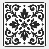 Ironlace zwart-wit Vintage Vierkante Sticker (Voorkant)