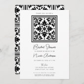 Ironlace Zwart & Wit  Vrijgezellenfeest Kaart (Voorkant / Achterkant)