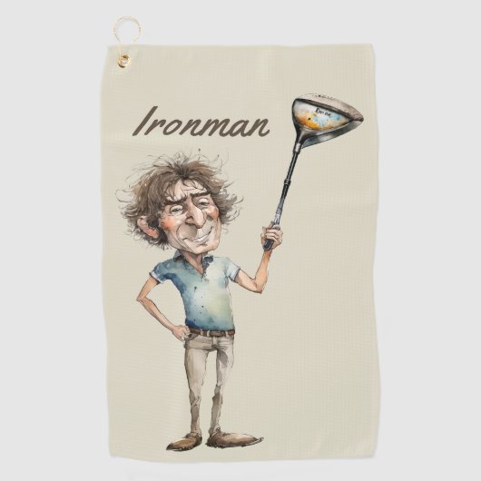 Ironman Golfer Golfhanddoek (Voorkant)