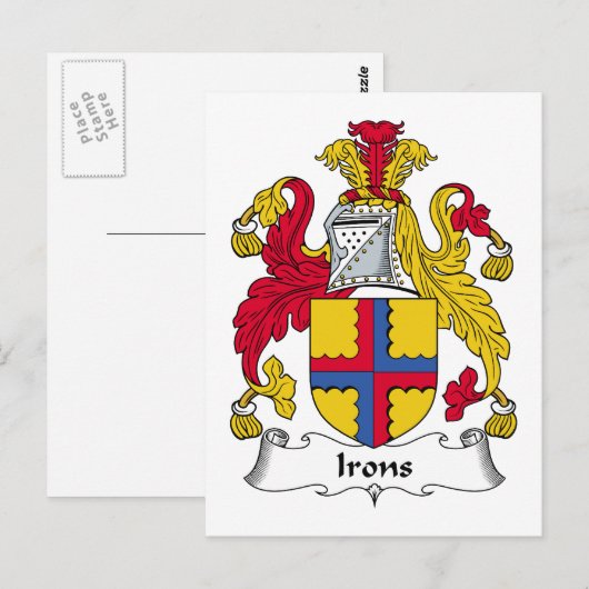 Irons Family Crest Briefkaart (Voorkant / Achterkant)