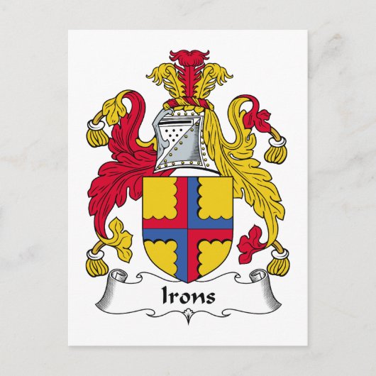 Irons Family Crest Briefkaart (Voorkant)