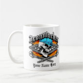 Ironwerker Skull en Flaming Crossed Wrenches Koffiemok (Links)